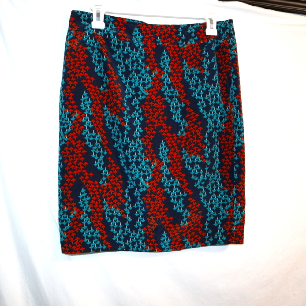 ModCloth Red and Teal Printed Mini Skirt